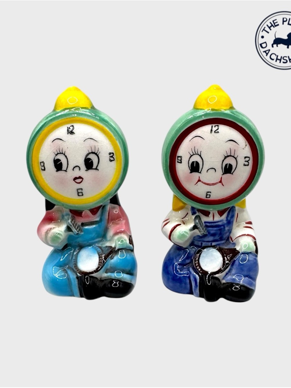 Vintage PY Miyao Cute Clock-Face Shakers